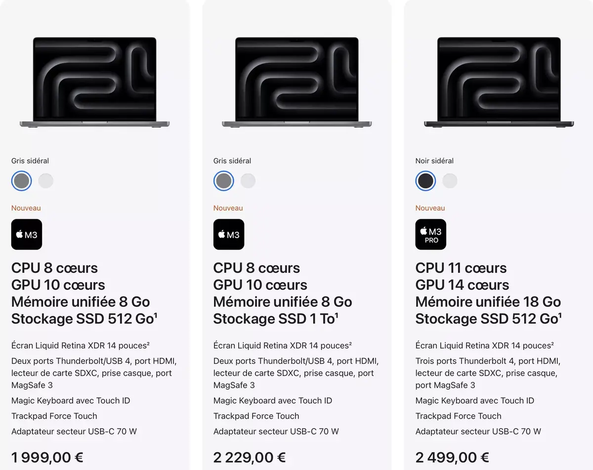 MacBook Pro 14" M3 vs 13" M2 : Quelles différences ? Que vaut le Pro le moins cher ?