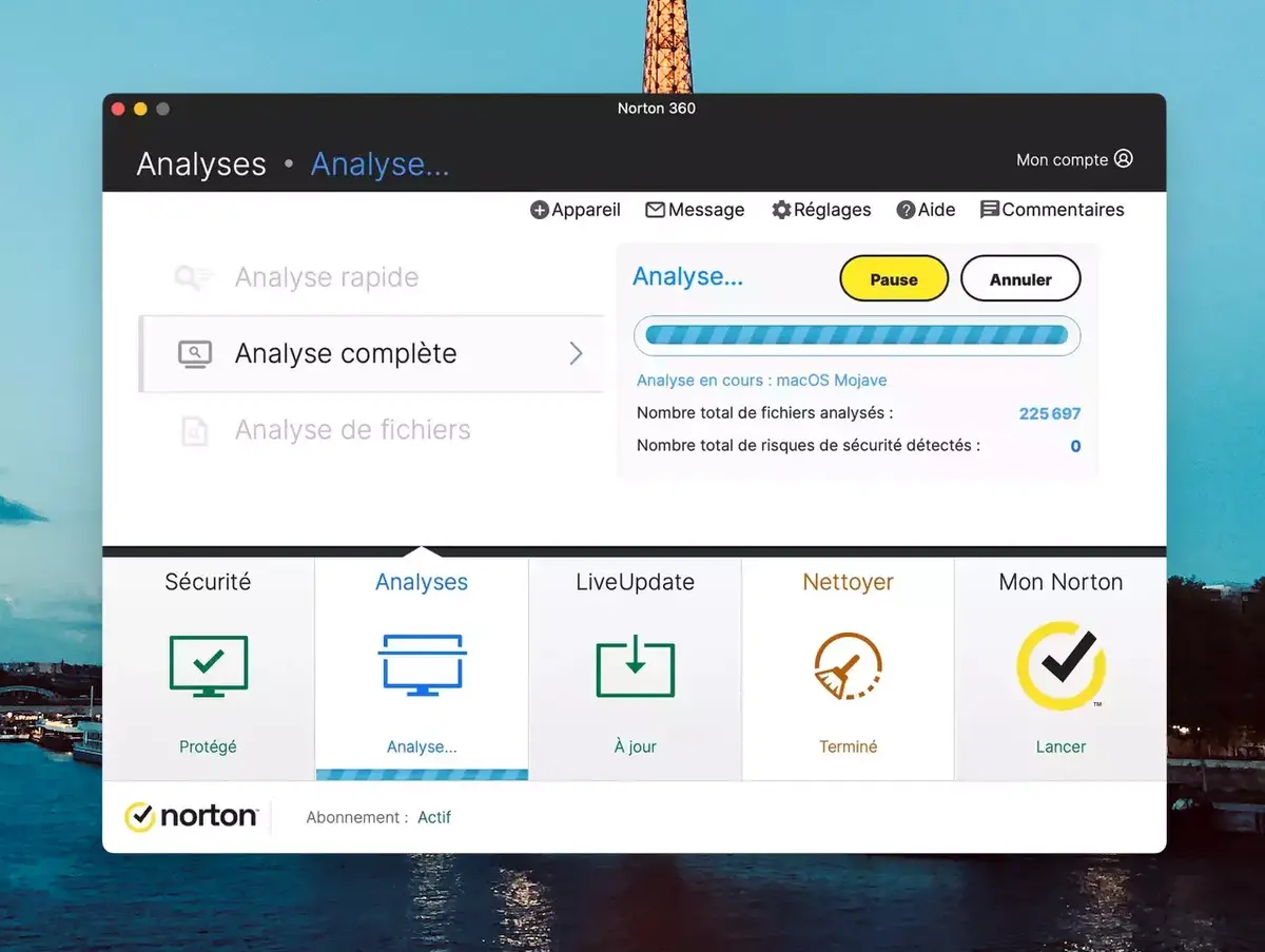 Interface Norton 360