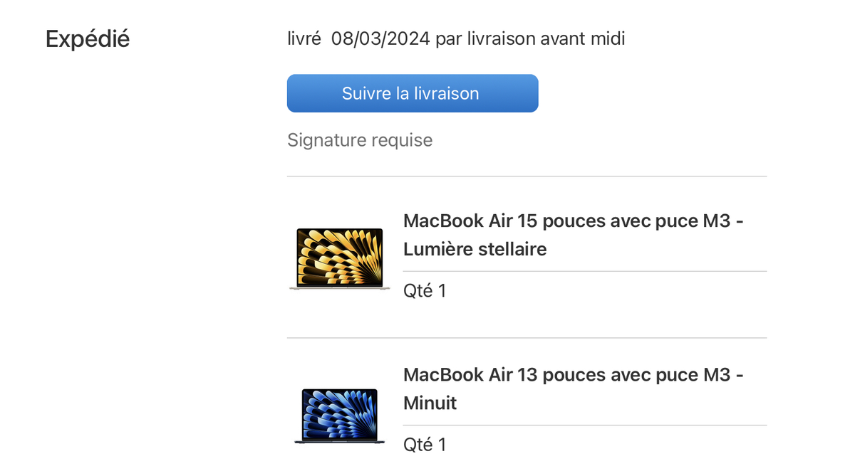 Les MacBook Air M3 ont été expédiés ! Qui a commandé ?