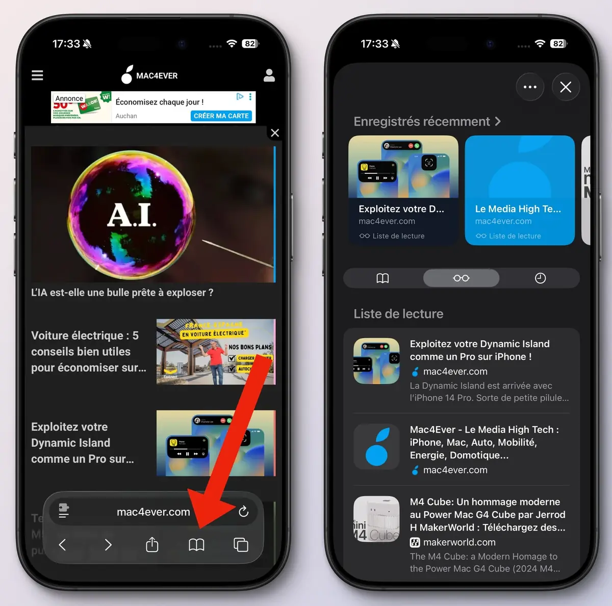 La liste de lecture est synchronisée avec tous vos appareils.