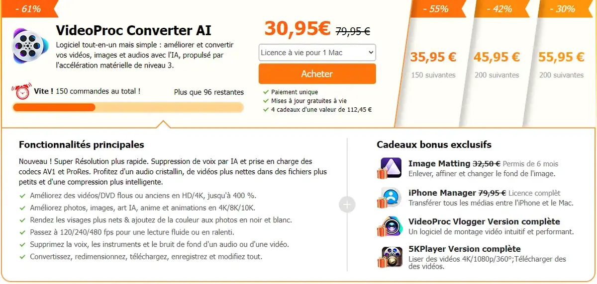 VideoProc Converter AI propose des promos monstres (–61%) pour le Black Friday