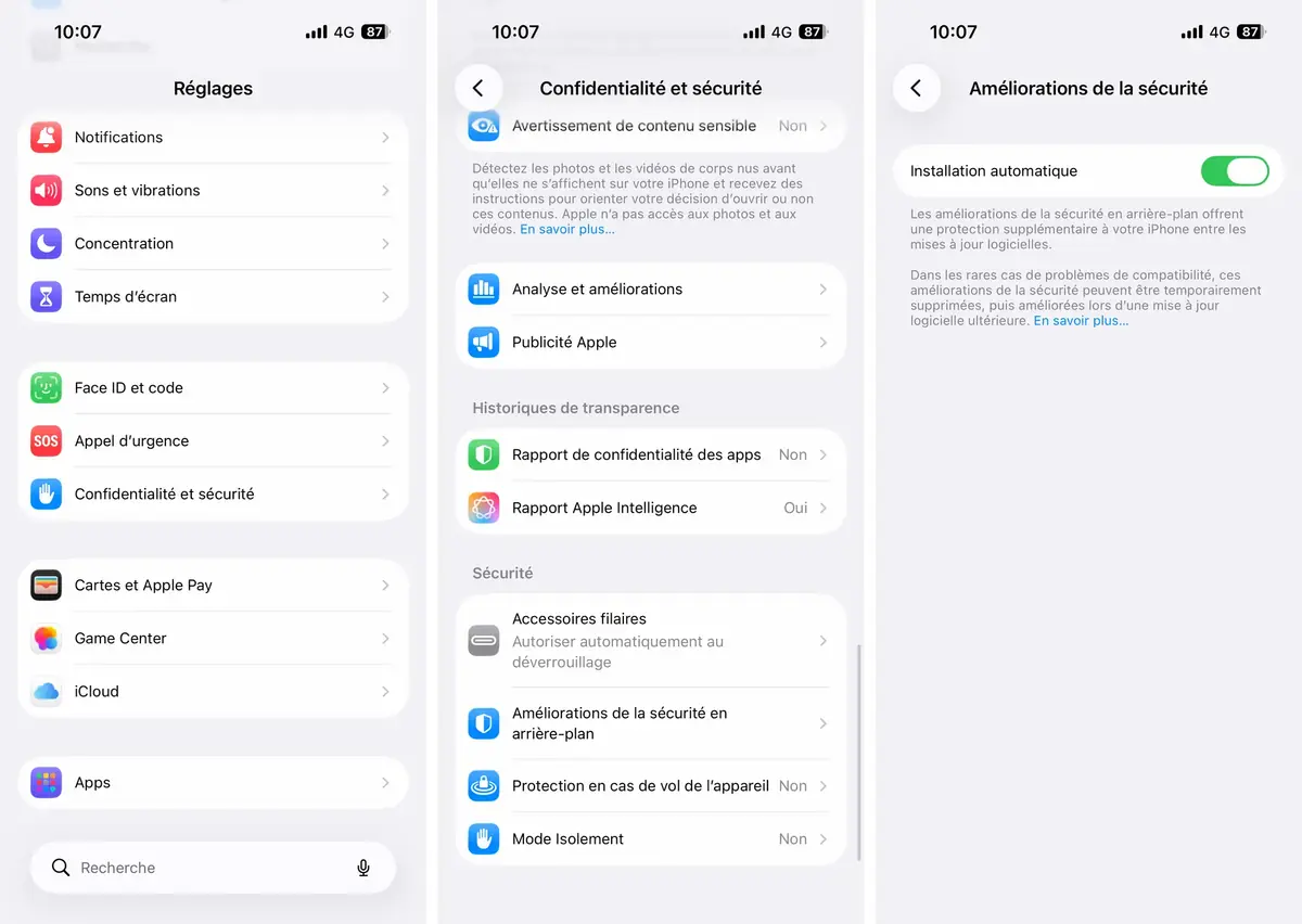 En quoi consistent les nouvelles mises &agrave; jour de s&eacute;curit&eacute; en arri&egrave;re-plan sur l'iPhone&nbsp;?