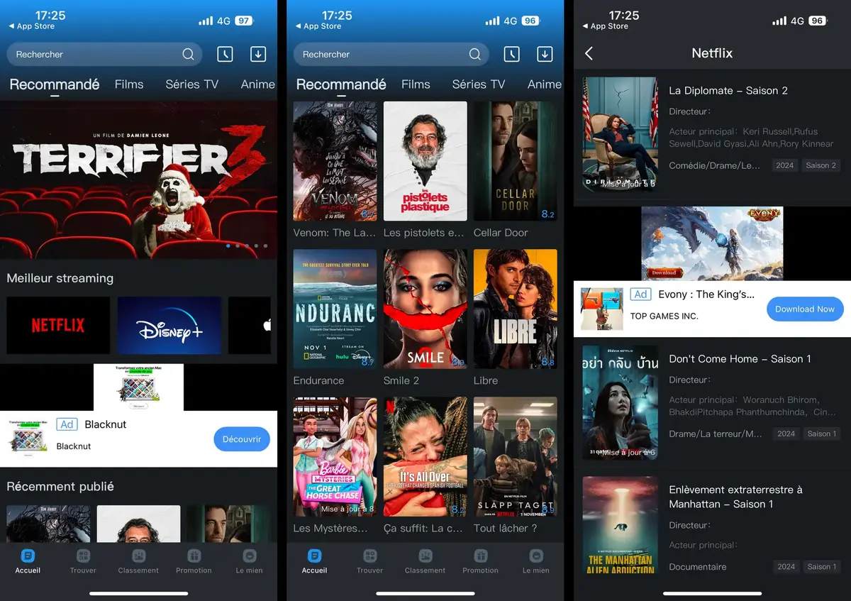 Une application illégale de streaming, en tête des téléchargements de l'App Store