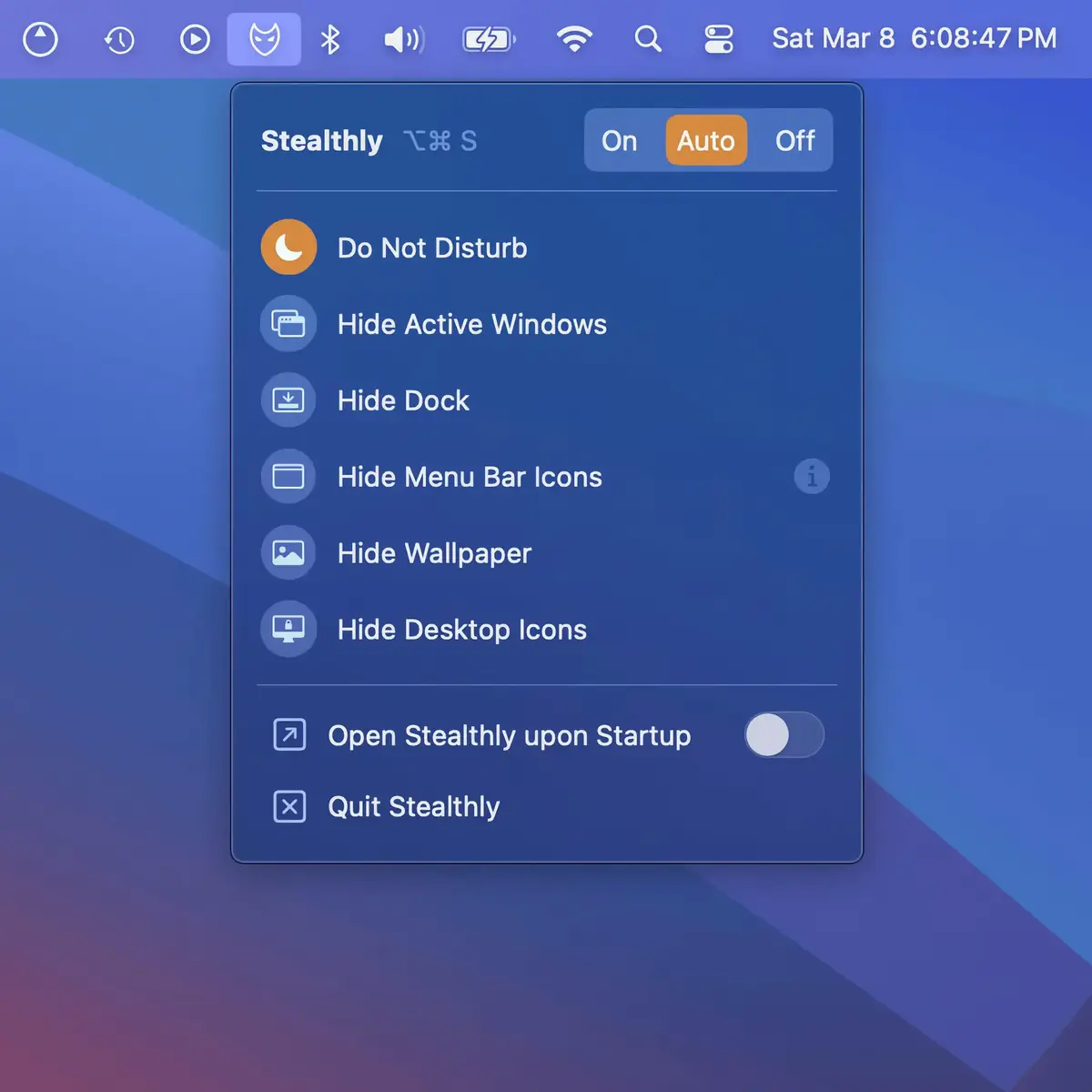 L&rsquo;app Mac du jour&nbsp;: Stealthy pour cacher les ic&ocirc;nes de votre bureau (mais pas que)