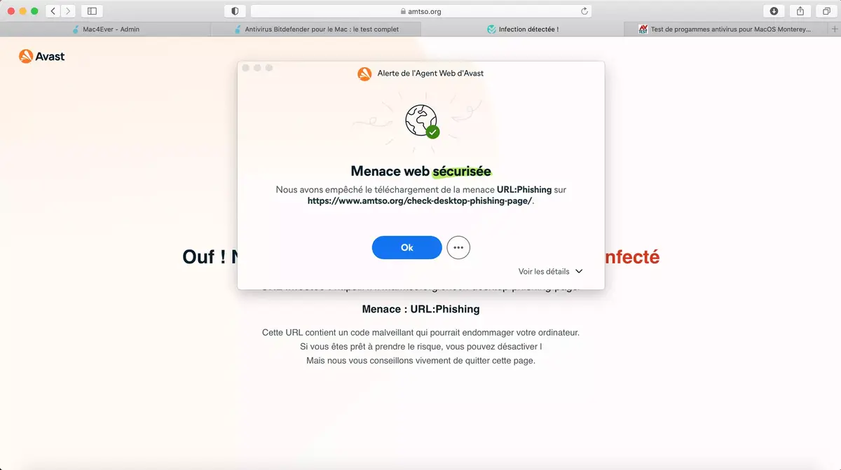 Page web phishing bloquée