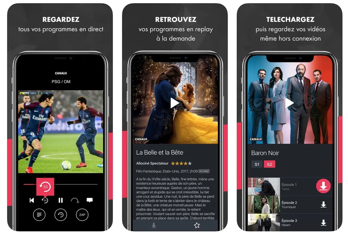 Le Multi-Live et le mode Expert Sport de myCANAL s'affichent sur iPhone et iPad