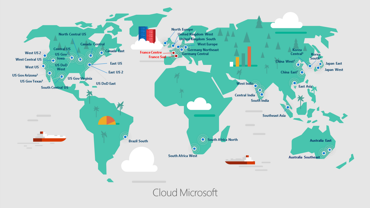 Microsoft ouvre 4 data centers en France pour son cloud