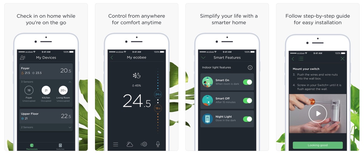 Ecobee rafraîchit son application iOS (et ajoute la prise en charge du thermostat Switch+)