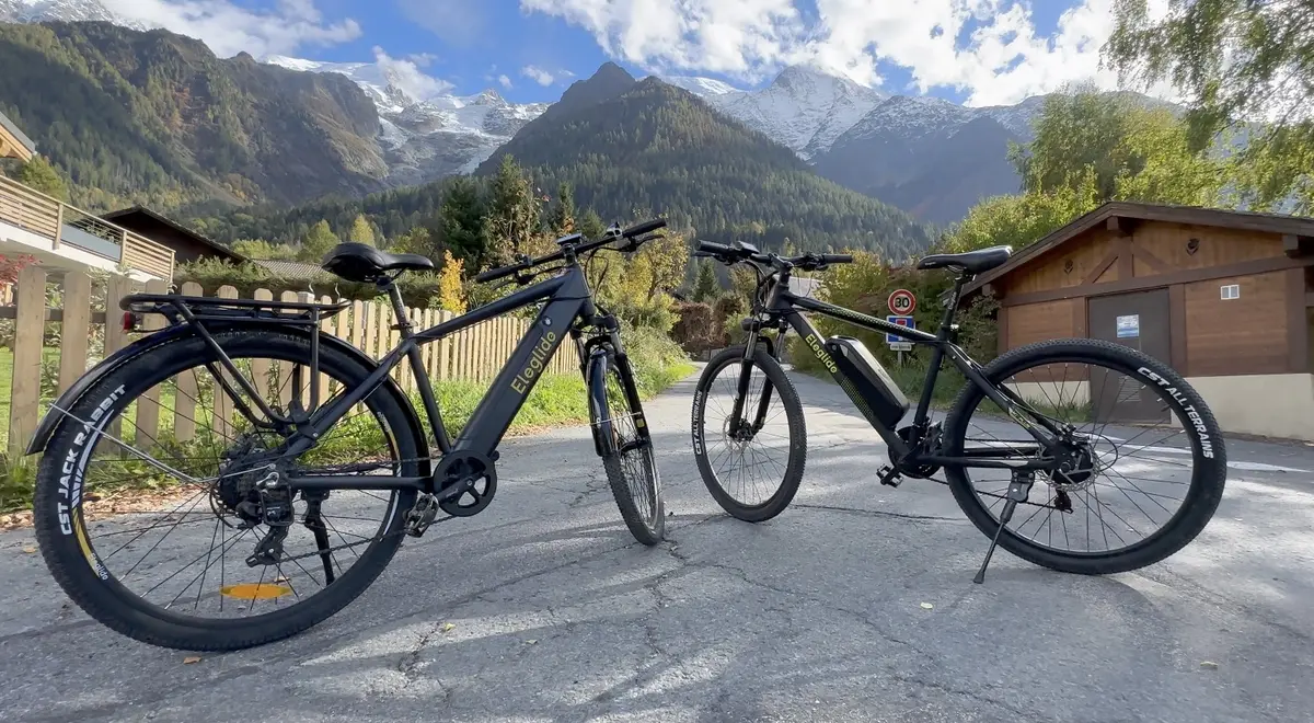 Test Eleglide T1 et M1 Plus : que valent ces VTT & VTC électriques à 800/900€ ? (Test à Chamonix)