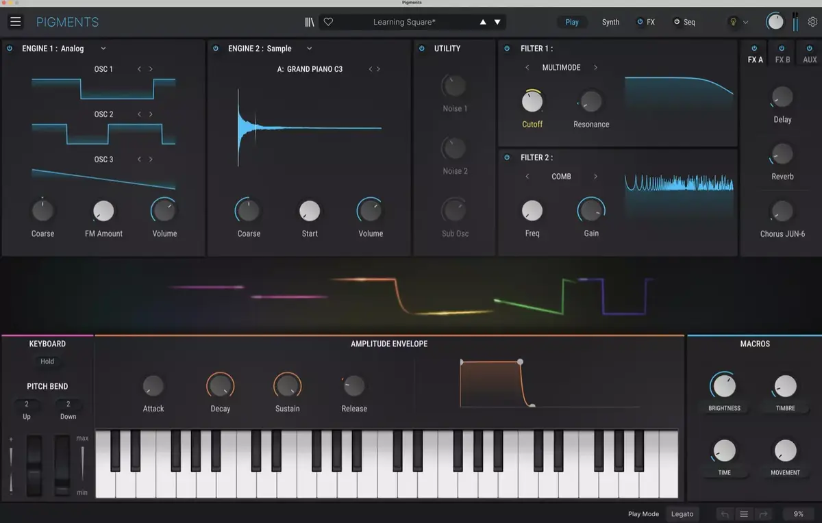 Une interface simplifiée et de nouveaux effets pour le synthétiseur Pigments 4 d'Arturia