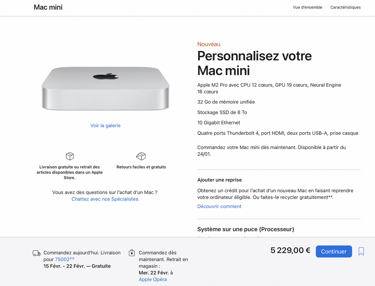 Jusqu'à 7599€ pour le MacBook Pro 16" M2 Max (5 229€ pour le Mac mini M2) !