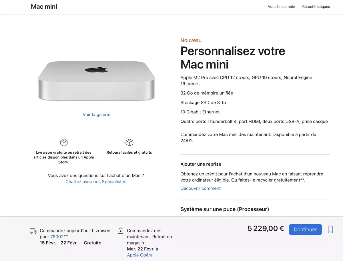 Jusqu'à 7599€ pour le MacBook Pro 16" M2 Max (5 229€ pour le Mac mini M2) !