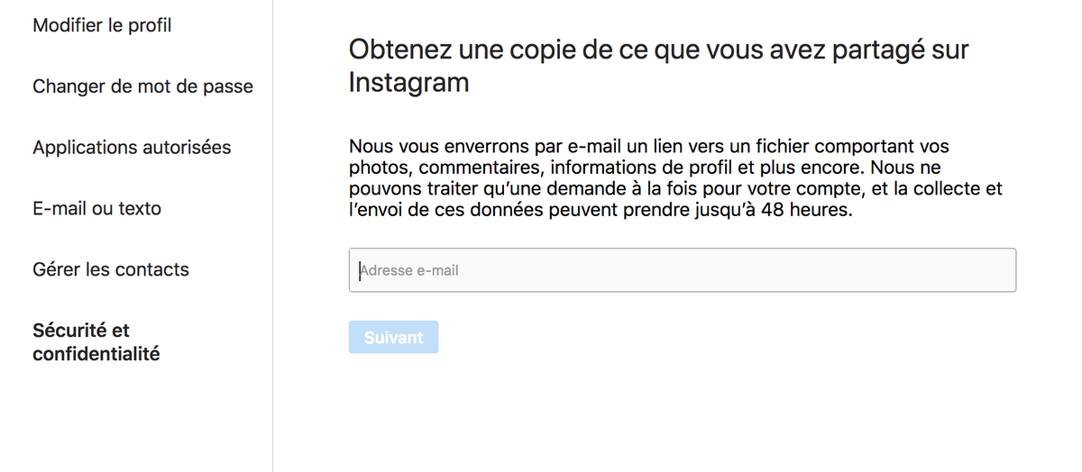 Instagram et RGPD : la fonction d'exportation des contenus est désormais disponible