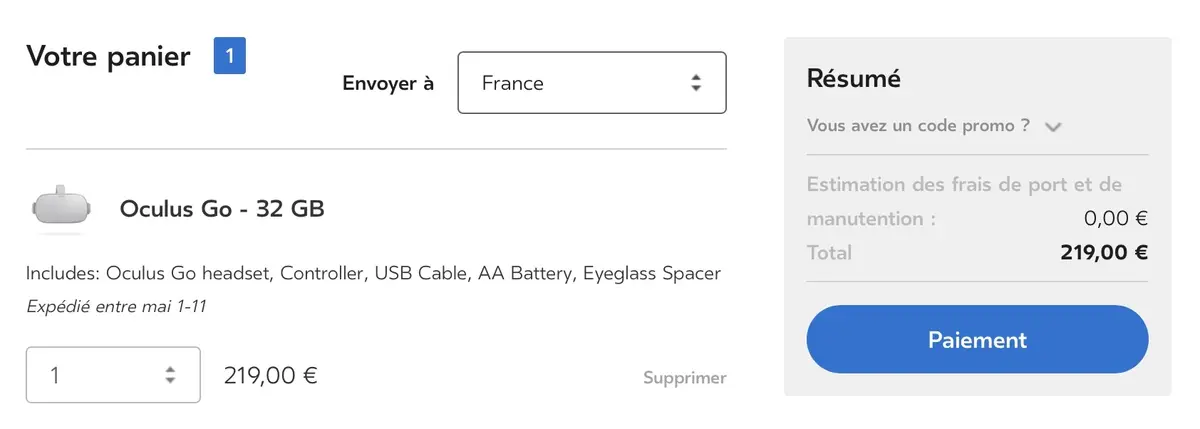 L'Oculus Go disponible en France pour 219€ (32Go)