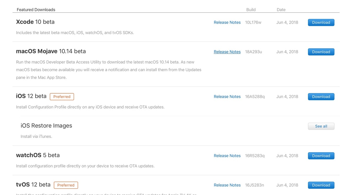 iOS 12, macOS Mojave, watchOS 5, tvOS 12 : les bêtas sont disponibles pour les développeurs !