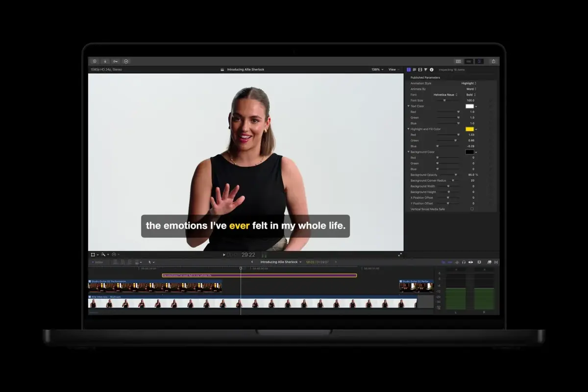 Final Cut Pro, Pixelmator et Logic Pro&nbsp;: Apple muscle ses app cr&eacute;atives &agrave; l'IA