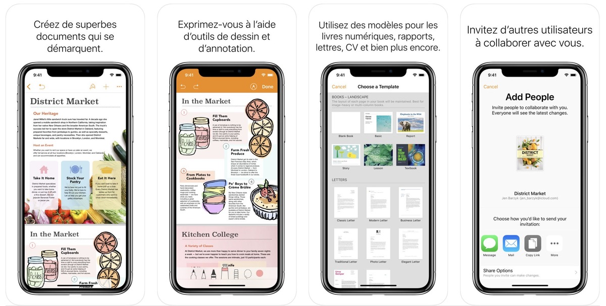 MAJ de Pages, Keynote et Numbers pour iOS/macOS (Pencil, LaTeX, MathML, audio...)