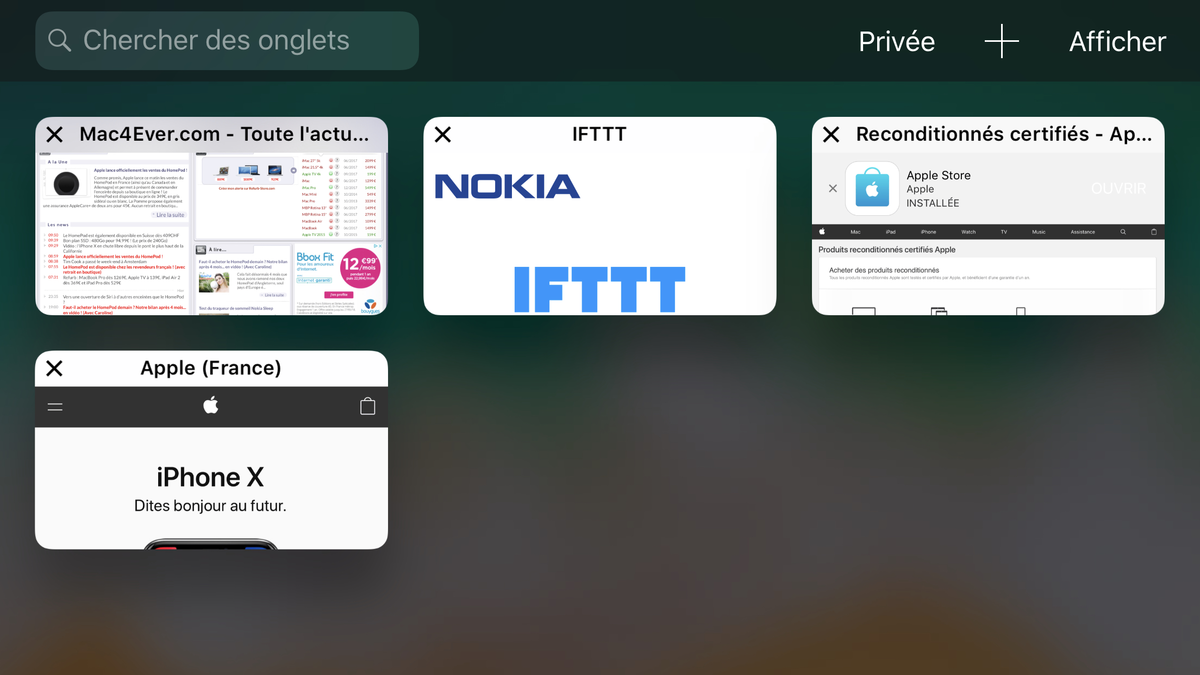 Astuce : retrouver facilement un onglet ouvert sur Safari mobile