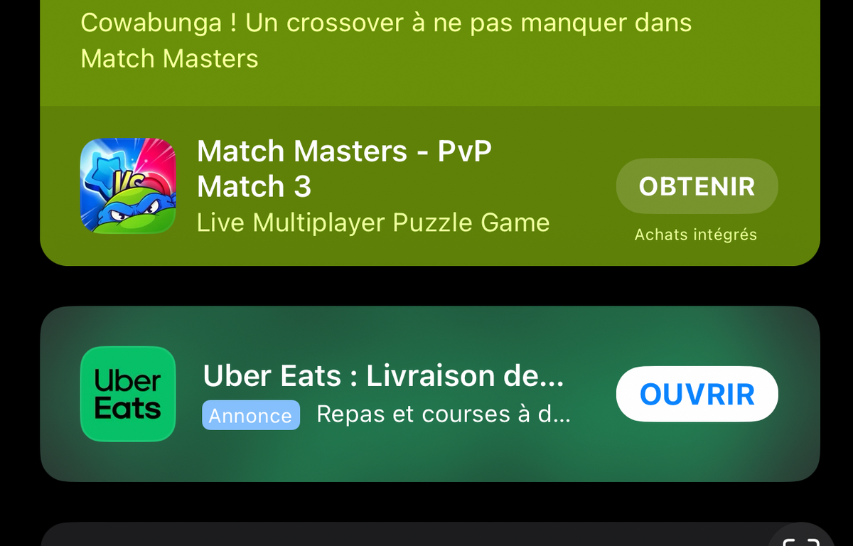 De la pub sur la page d'accueil de l'App Store : c'est trop ?