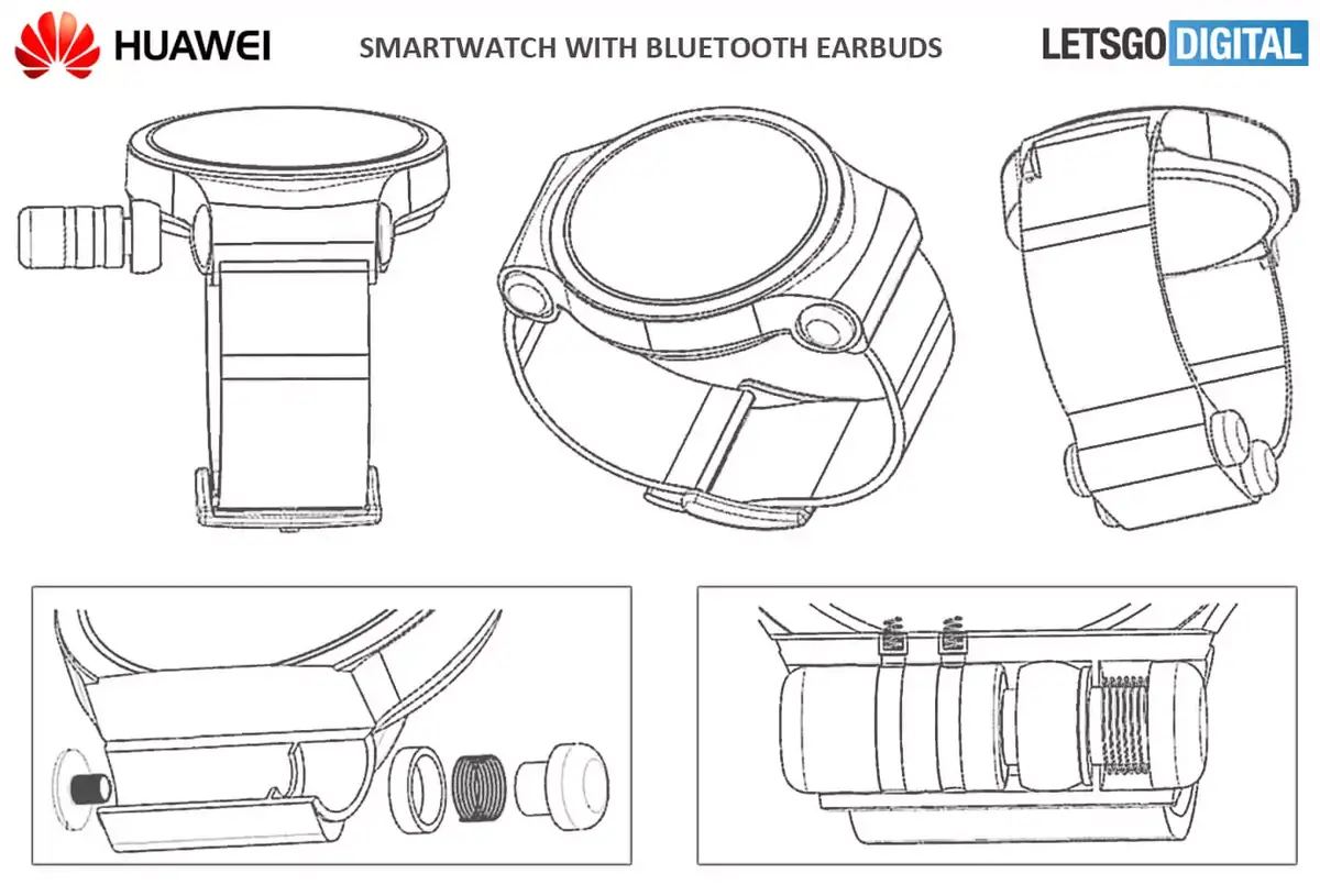 Des écouteurs cachés dans une future smartwatch Huawei ?