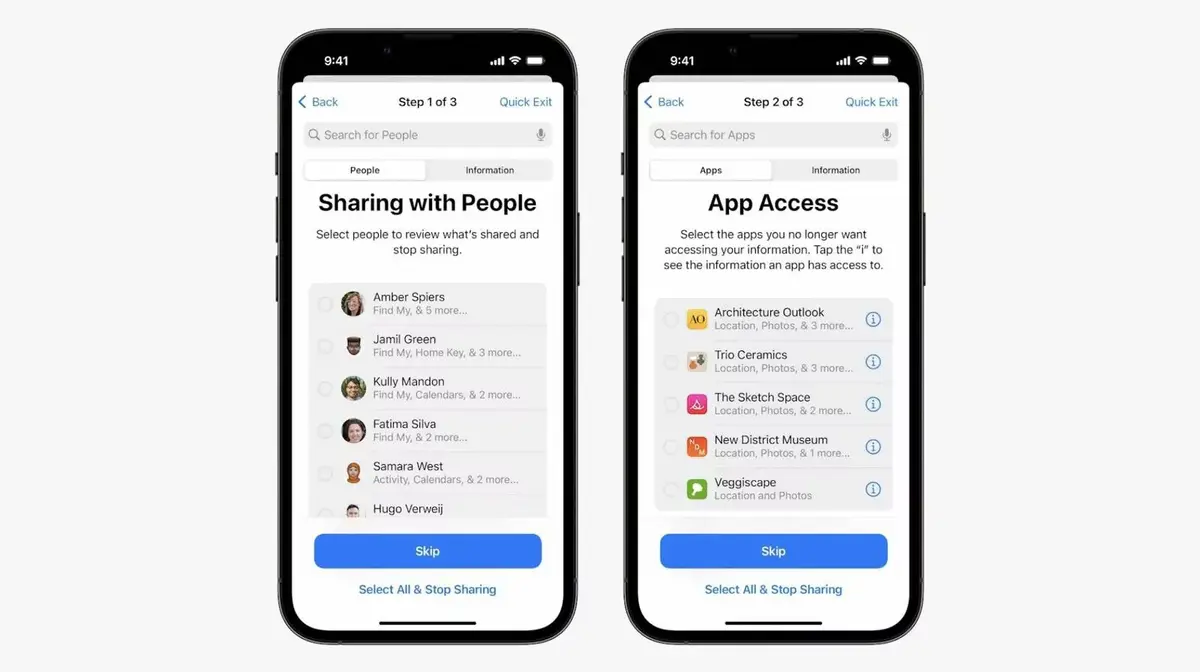 iOS 16 : Safety Check, une nouvelle fonction de sécurité pour réinitialiser ses accès