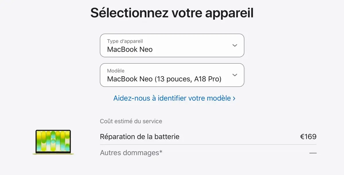 Bonne nouvelle&nbsp;: le MacBook Neo co&ucirc;tera moins cher &agrave; r&eacute;parer
