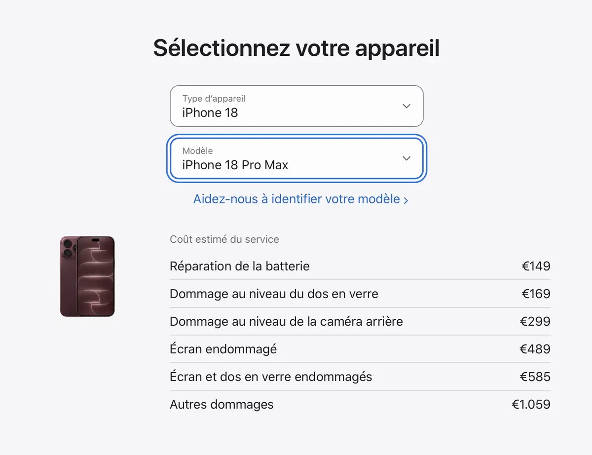 iPhone 18 Pro&nbsp;: des r&eacute;parations hors de prix pour booster AppleCare&nbsp;?
