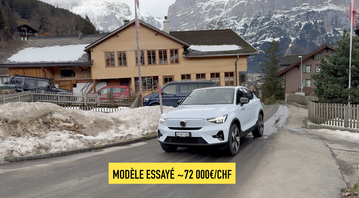 Essai Volvo C40 Recharge 2024 dans les Alpes suisses : enfin une autonomie correcte ?