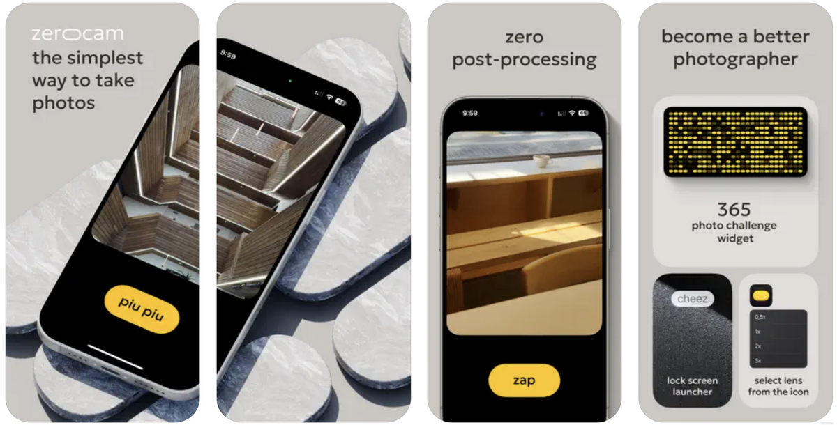 Une App ultra minimaliste pour prendre des photos sur iPhone
