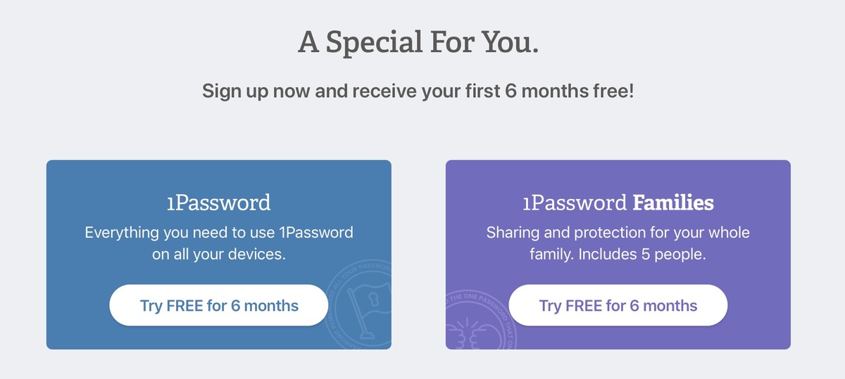 En ce moment, AgileBits offre 6 mois d'essai gratuit pour 1Password