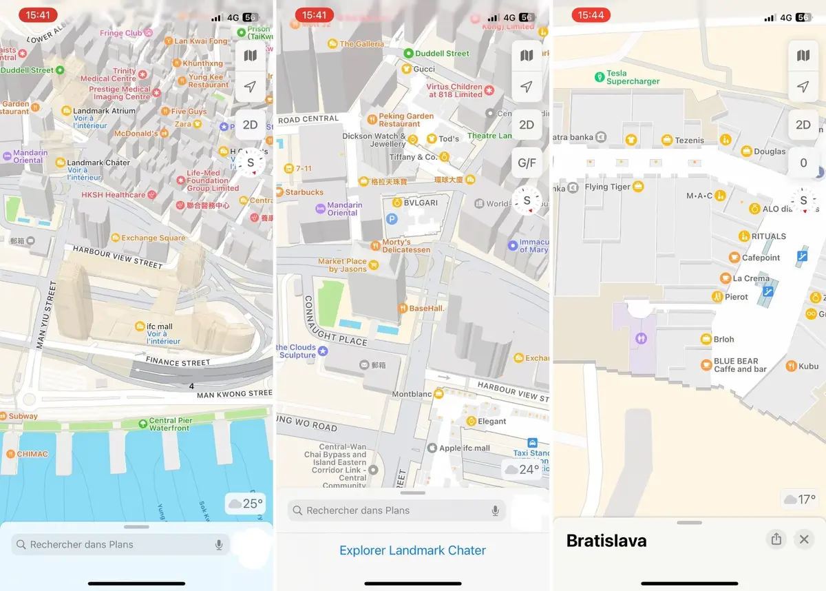 Les nouvelles cartes de Plans sont disponibles à Hongkong, Taïwan et en Slovaquie