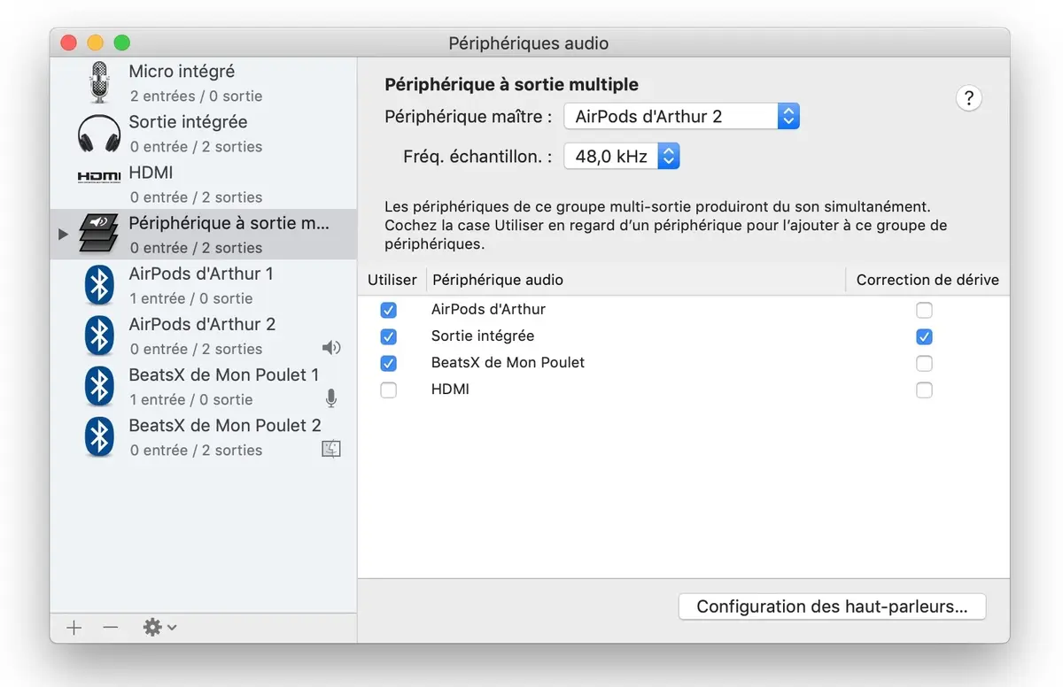 Astuce : diffuser du son simultanément sur plusieurs écouteurs et casques depuis un Mac