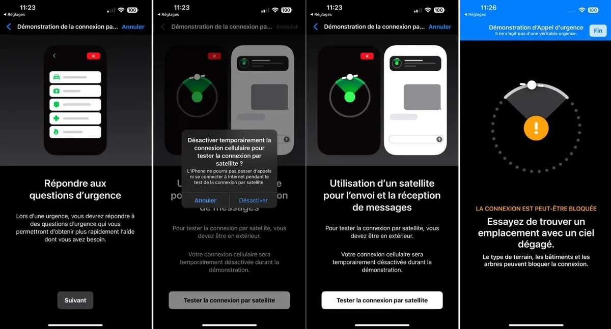 iPhone 14 : prise en main de la fonction d'appel d'urgence par satellite