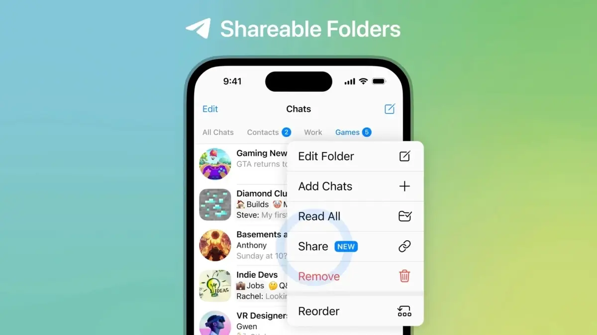 Des dossiers à partager et des fonds d’écran personnalisables sous Telegram