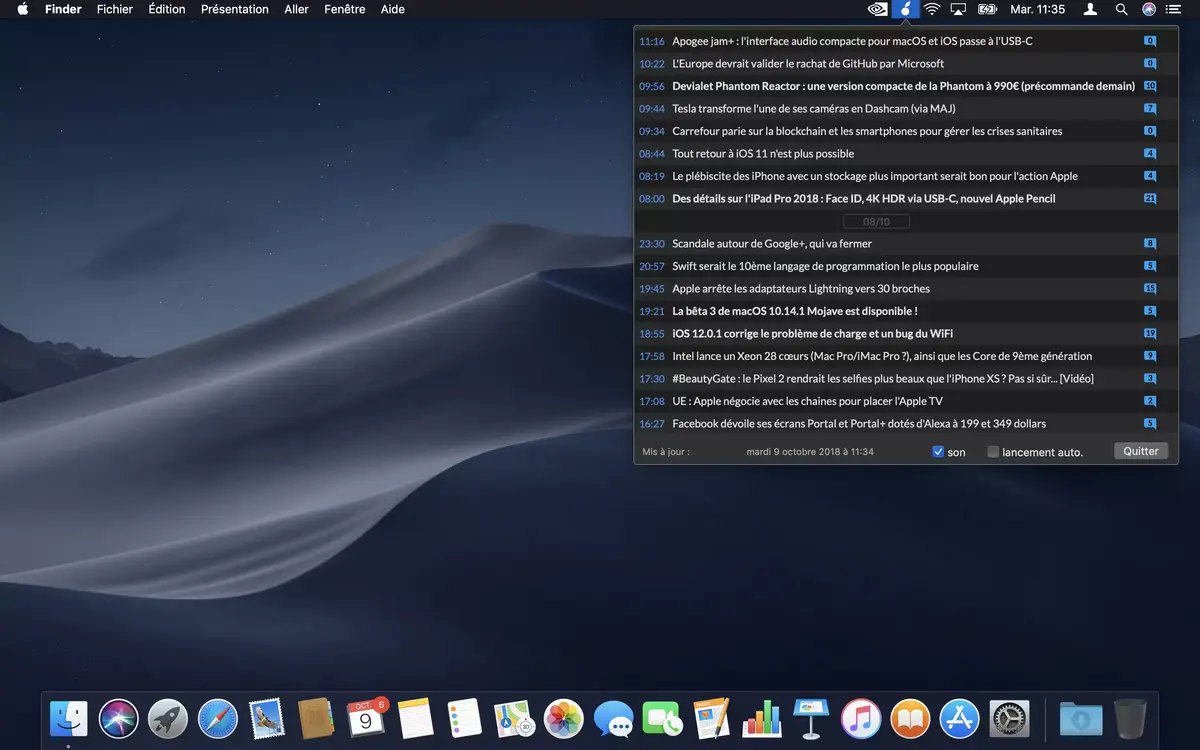 L'app Mac4Ever (pour Mac) adaptée à macOS Mojave et son mode sombre