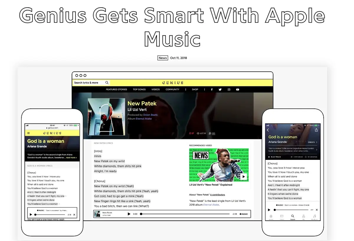 Un partenariat entre Apple Music et Genius pour les paroles des chansons