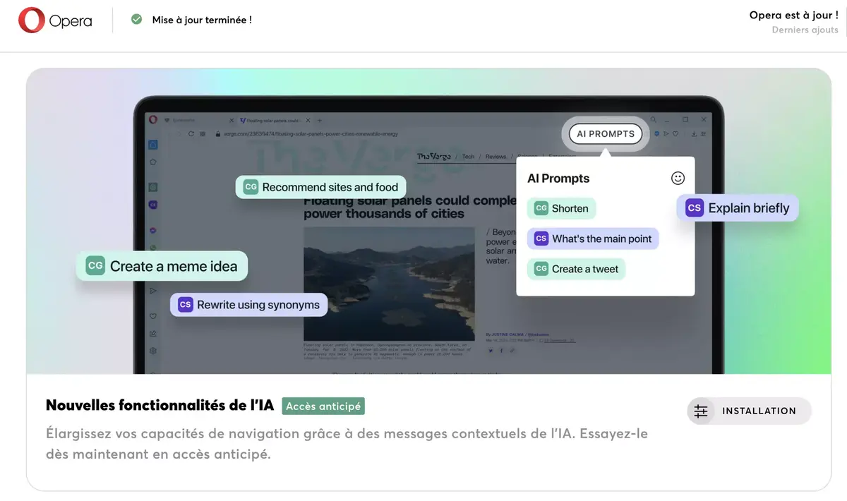 ChatGPT devient votre assistant personnel sur Opera