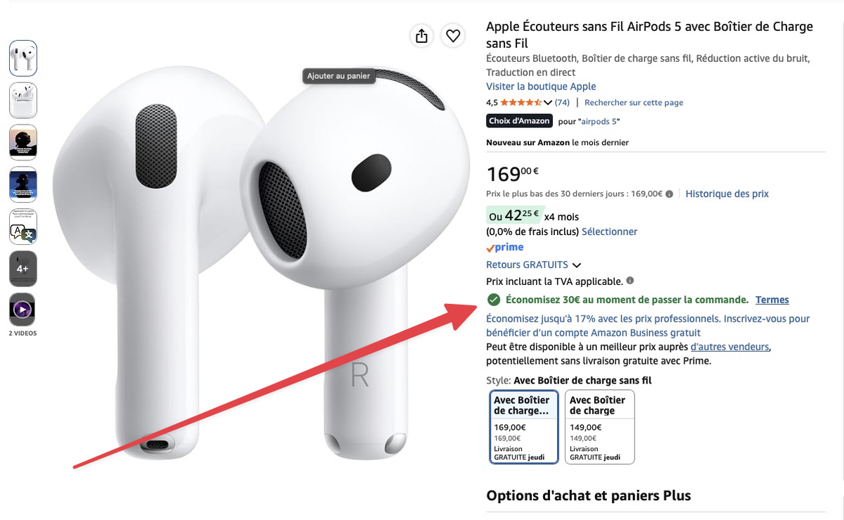 N'oubliez pas de cocher le coupon, cela fonctionne pour les 2 mod&egrave;les