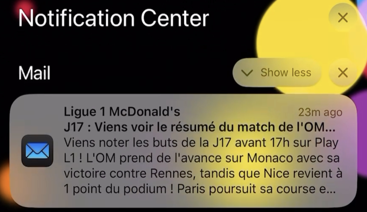 L'image du jour : Apple Intelligence sait résumer les notifications en français