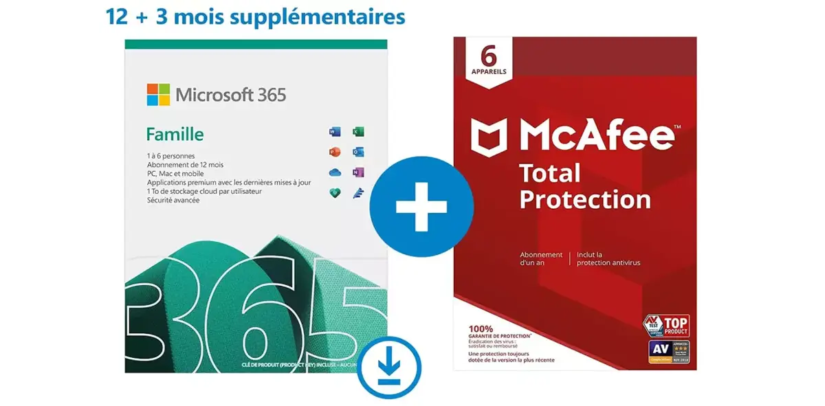 Microsoft Office 2021 achat définitif à 99€ (-50€), 15 mois de 365 Famille +McAfee à 54€ (-133€)