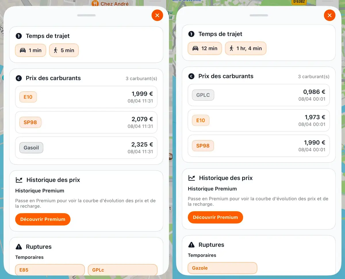 NuttyGo&nbsp;: l'app iOS pour trouver gratuitement les stations les moins ch&egrave;res (carburant et recharge)