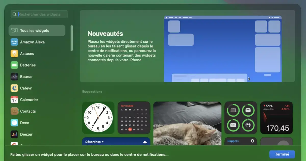 Comment activer les widgets sur le bureau de macOS Sonoma