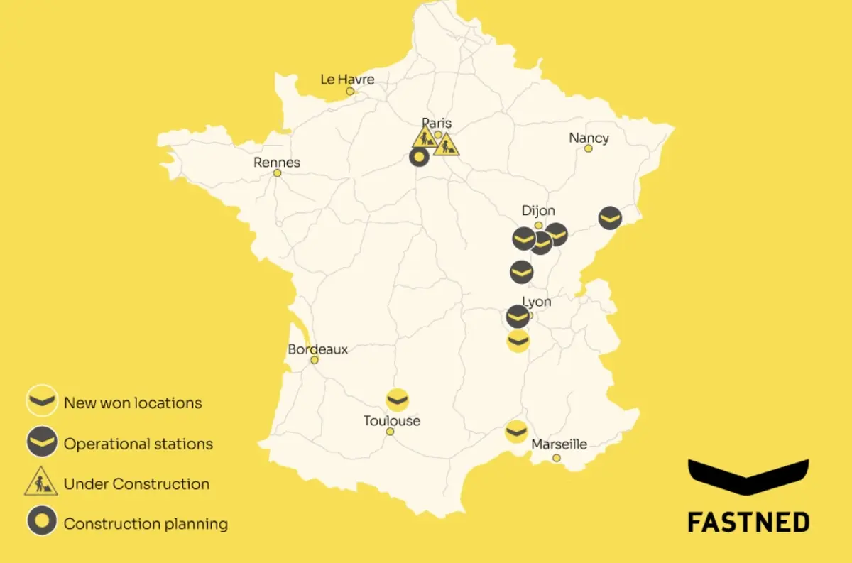 Concurrent de Ionity, Fastned annonce plusieurs stations dans le Sud de la France