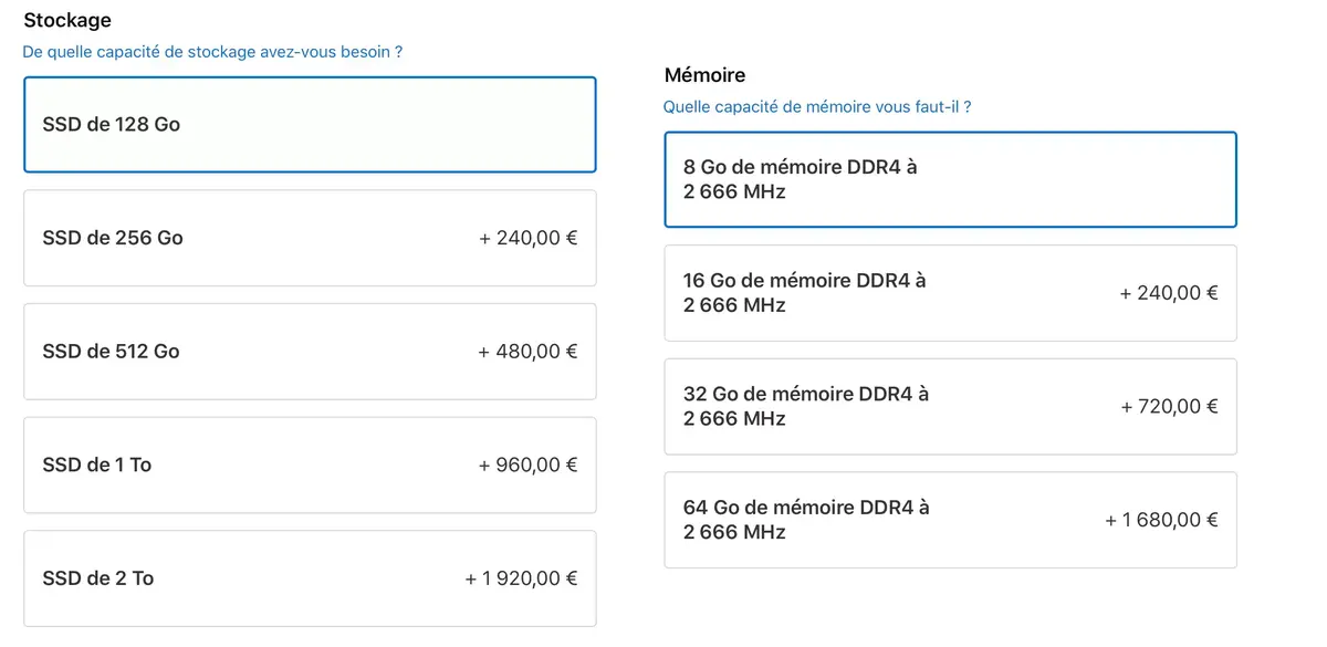 Mac mini / MacBook Air : les prix délirants de la RAM et du SSD, inadaptés à ces machines