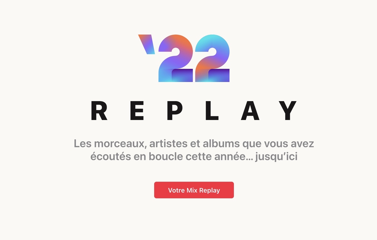 Apple Music : la playlist "Replay 2022" est en ligne