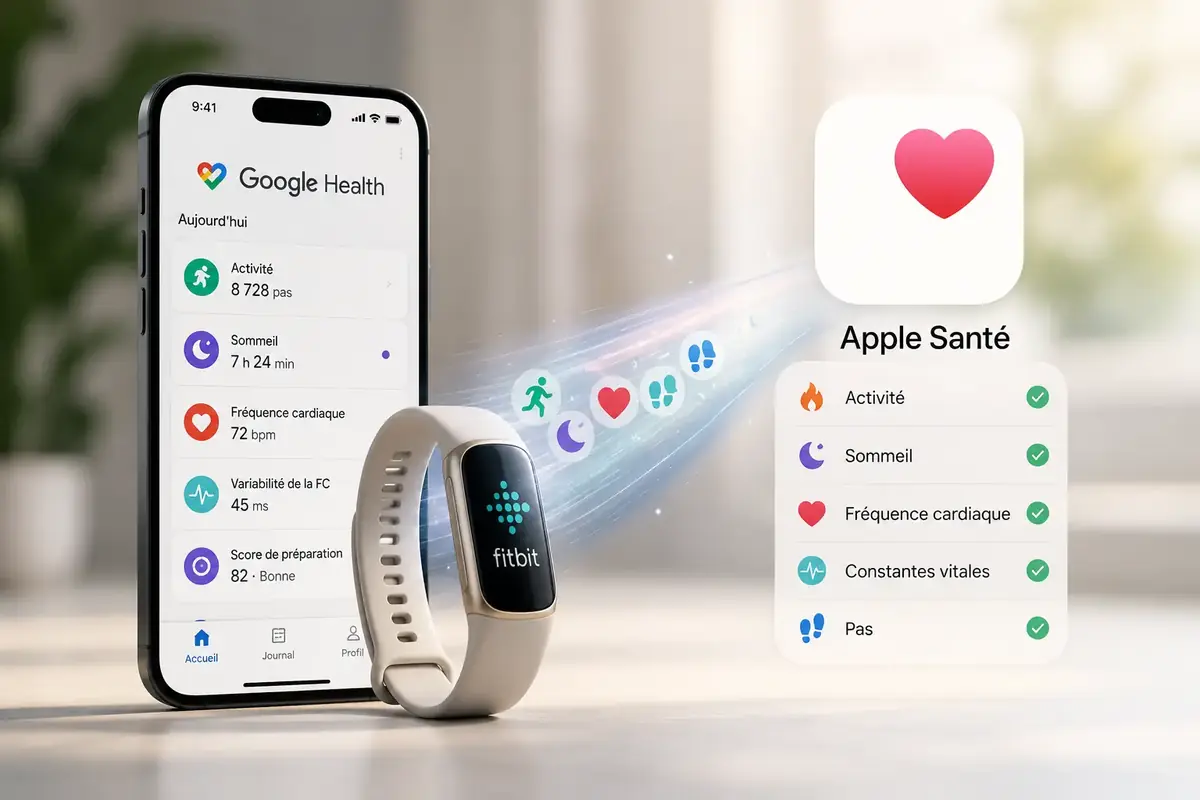 Google Sant&eacute; Fitbit Apple