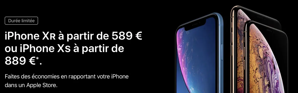 Apple GiveBack : iPhone XR dès 589€, XS dès 889€ en échange de votre ancien iPhone