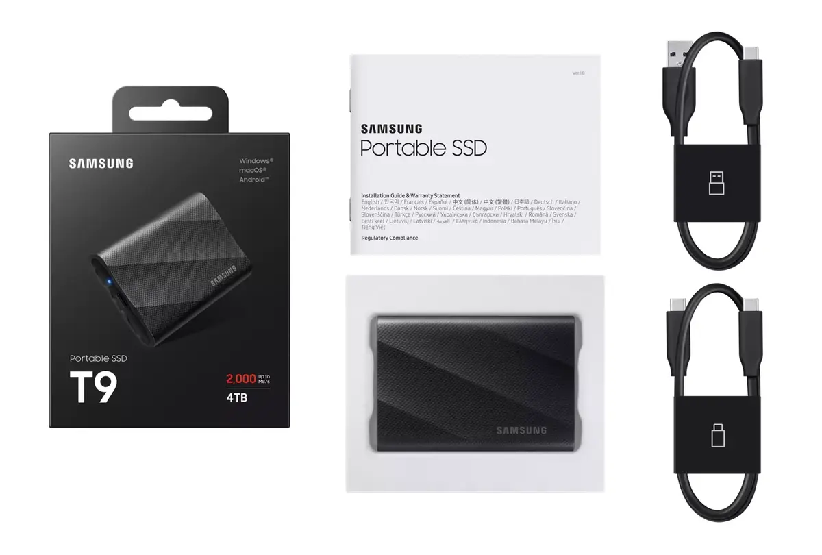 Des SSD Samsung T9 2 fois plus rapides, mais pas sur Mac