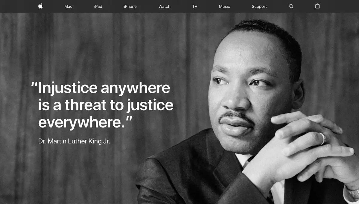 L'image du jour : Martin Luther King à l'honneur du site d'Apple