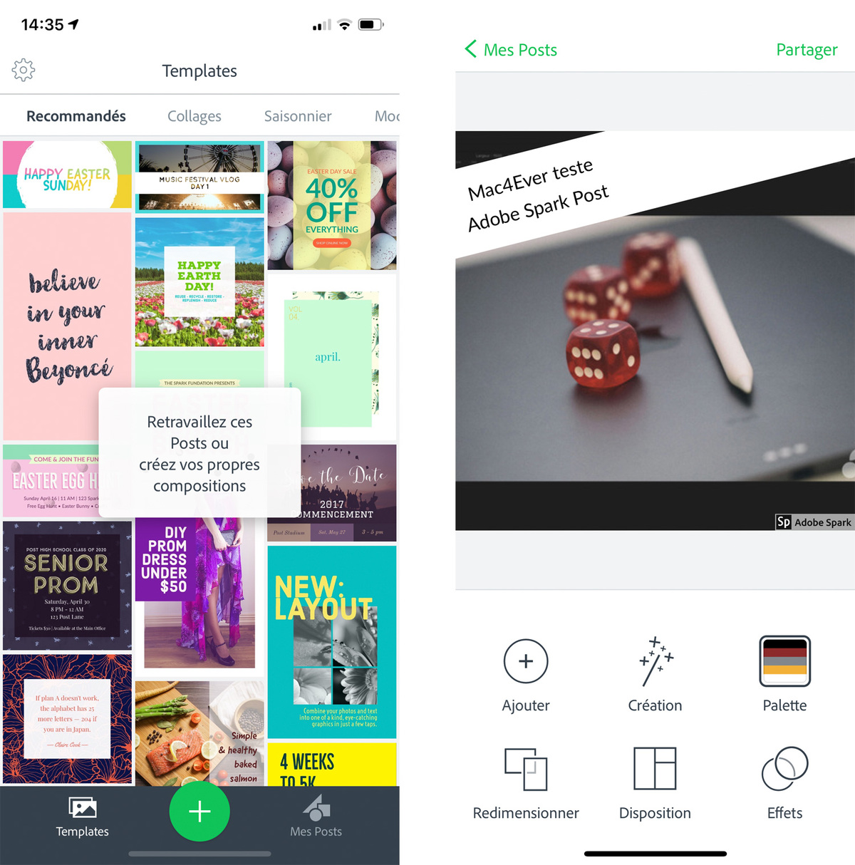 Mise à jour d’Adobe Spark Post, la petite app de publication sur les réseaux sociaux